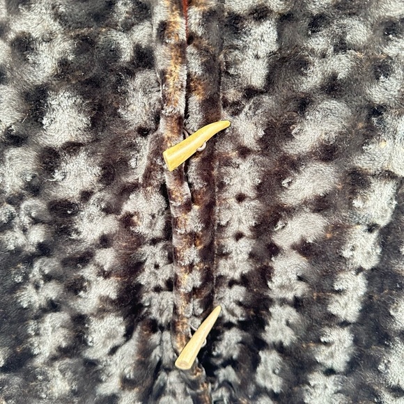 FAUX Fur reversable woman button brown-orange boho gorpcore vest MEDIUM - Picture 5 of 14